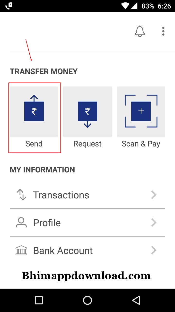 bhim Money Option