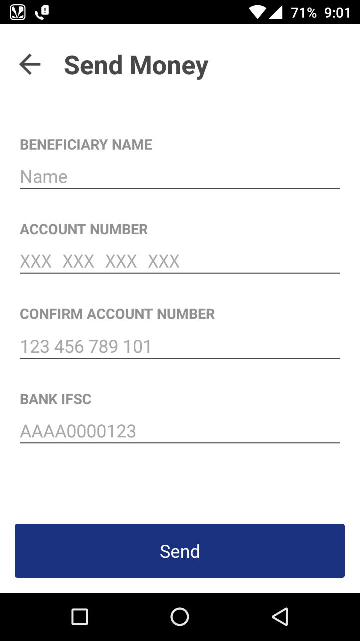 bhim app ifsc send money